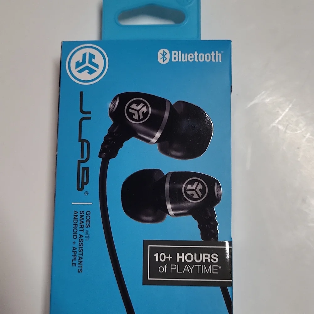 JLab Bluetooth Wireless Ear Buds Black Audio Metal Sweatproof 6 Hours Play NWT - Picture 14 of 15